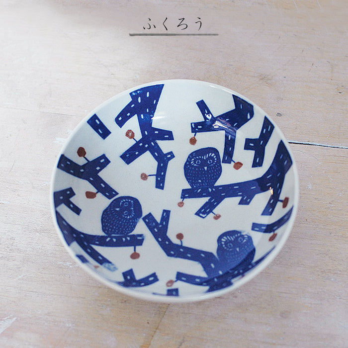 倉敷意匠計画室 kata kata カタカタ 印判手なます皿 (ふくろう・ぶらさがり・群れ・たんぽぽ) 食器 お皿 4柄